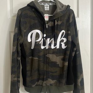 Pink - Camo Zip-Up Hoodie